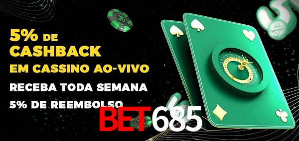 Promoções do cassino ao Vivo bet685